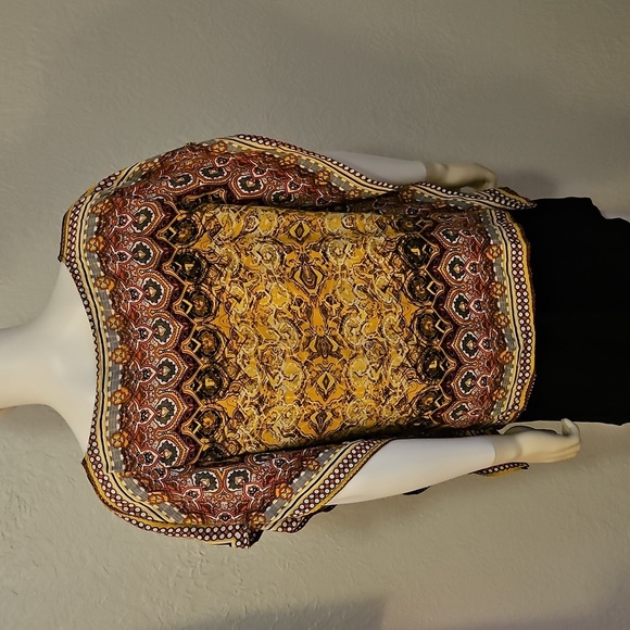 Vtg UNIQUE SPECTRUM Square Multicolor Patterned Ethnic Top - Picture 5 of 8